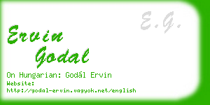 ervin godal business card